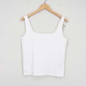 J.Crew Factory Essential Squareneck Tank Top White Size Medium NWT